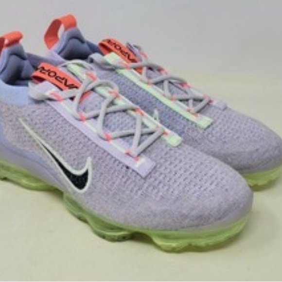 Nike Shoes - Nike Lavender and Lime Women's VaporMax Knit Sneakers
